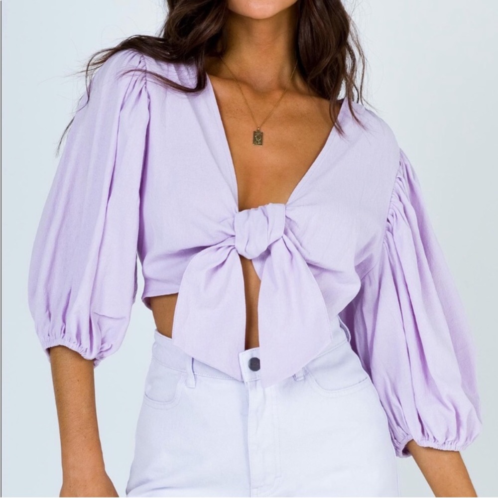 Princess Polly Harriette Top Purple Size 2